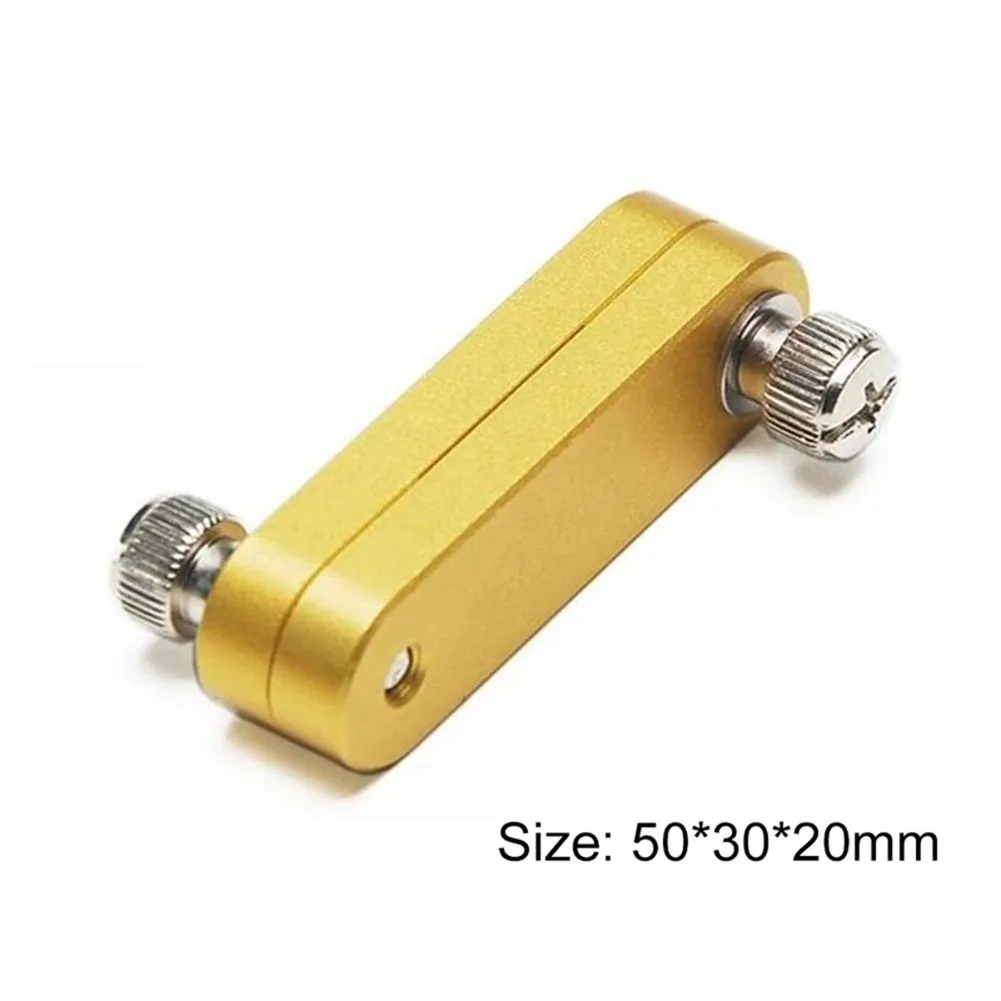 Aluminum Alloy Steel Ruler Positioning Block, Scribe Mark Line Gauge For Woodworking Carpentry DIY Measuring Tool, Gold 54x30mm