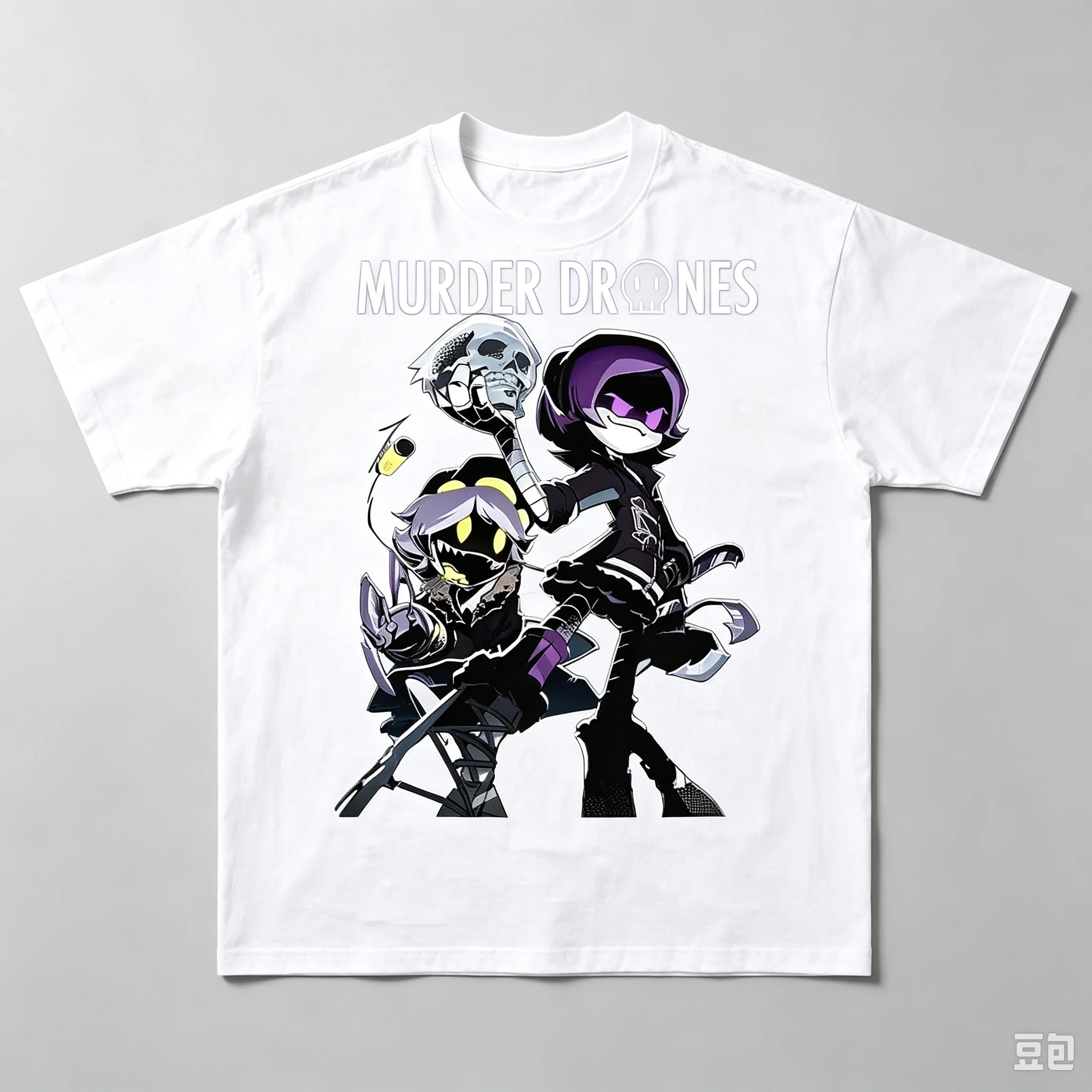 Murder Drones Graphic T‑Shirt Uzi N V Cartoon Robot Merch Unisex O‑Neck Short Sleeve Tee Casual Streetwear Tops for Men Women