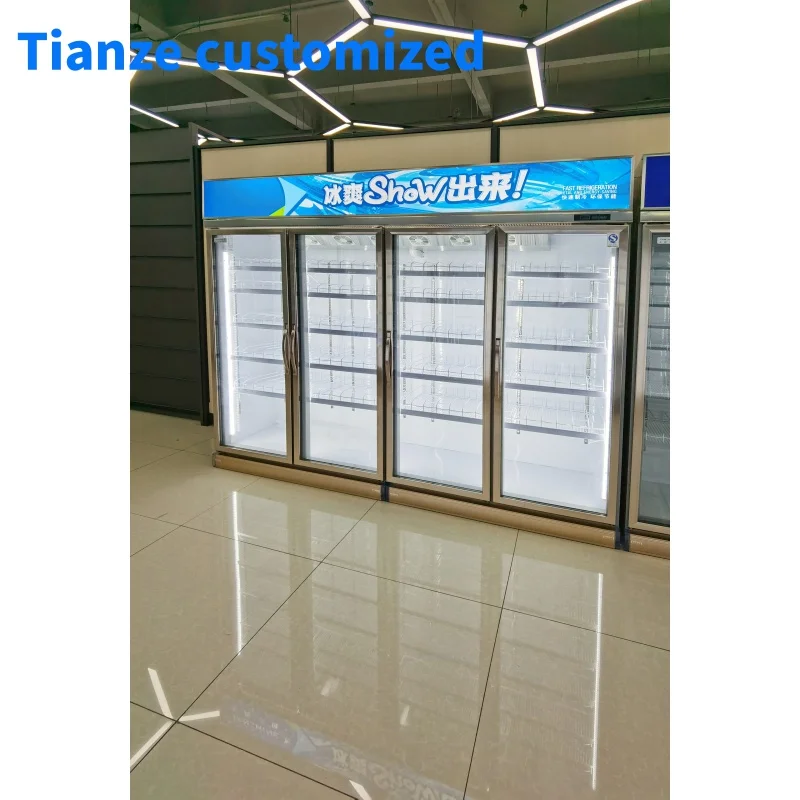 (customized)chest freezer glass door chillerfast food display cooler refrigerator showcase supermarket deep popsicle