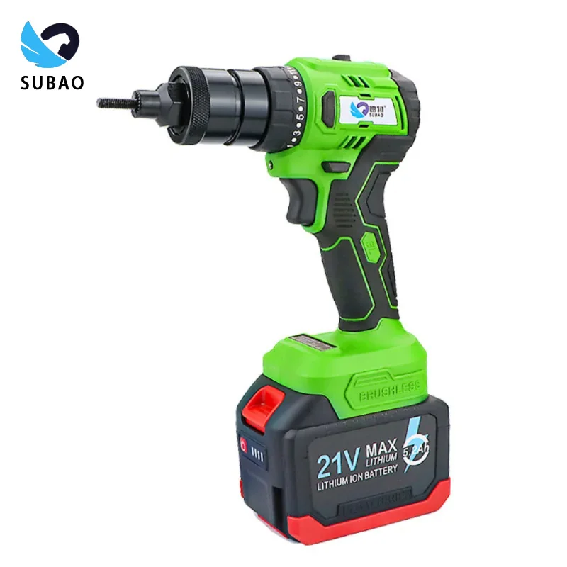 Subao K18 rivet nut gun kit 15 batteries 5.2ah brushless motor 21V rapid rivet tool M3-M10