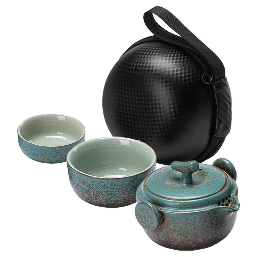 

1Set Ceramic Travel Tea Set Portable Kung Fu Teapot Cup Traditional Chinese Porcelain Tea Kit for Adults Kung Fu Teapot