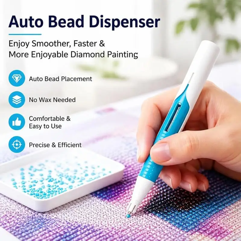 Diamond Art Automatic Bead Dispenser Pen, Suitable For 2.8mm Round , Durable, Wax-Free And Ergonomically Designed