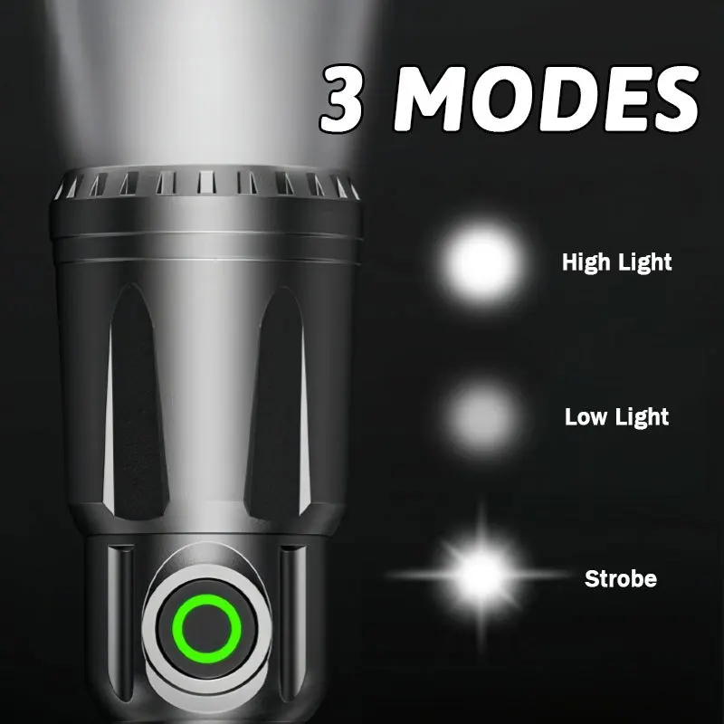 Super Bright LED Flashlight USB Rechargeable Flashlights with Tactical Zoom High Power Spotlight Outdoor Camping Fishing Torch