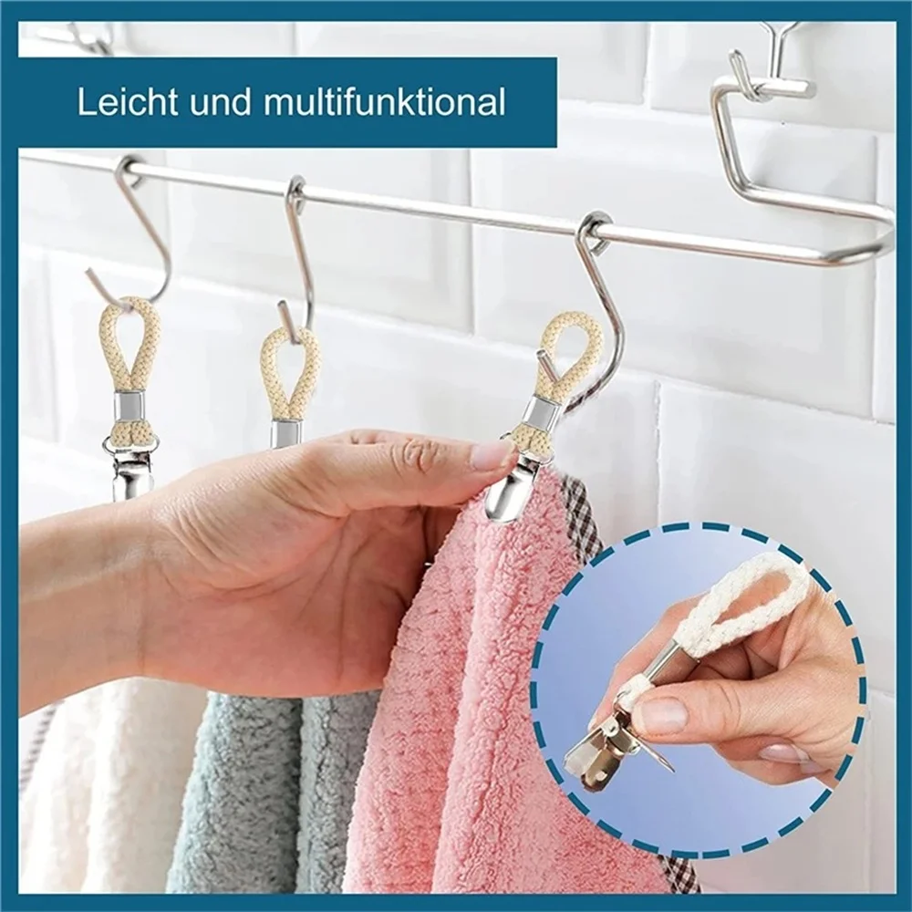 Bathroom Towel Clips Bathroom Kitchen Home Multifunctional Clothes Rack Kitchen Storage Clips Towel With Metal Clip Clothespins