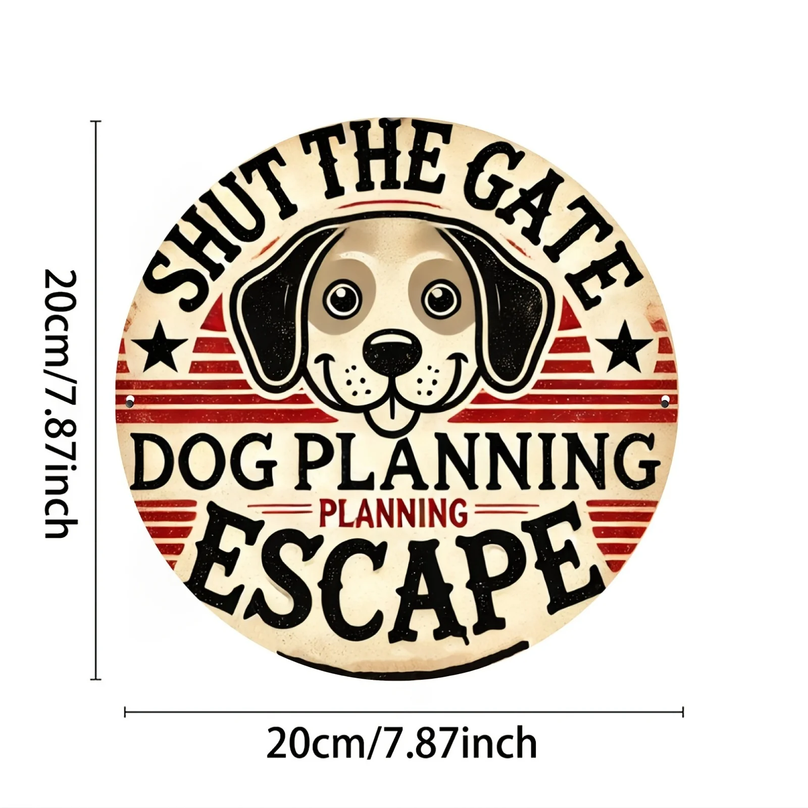 Keep The Gate Closed Cute Beagle Graphic 2D flat Round Metal Tin Sign Vintage Funny Wall Plaque For Farm Yard Outdoor Home Wall