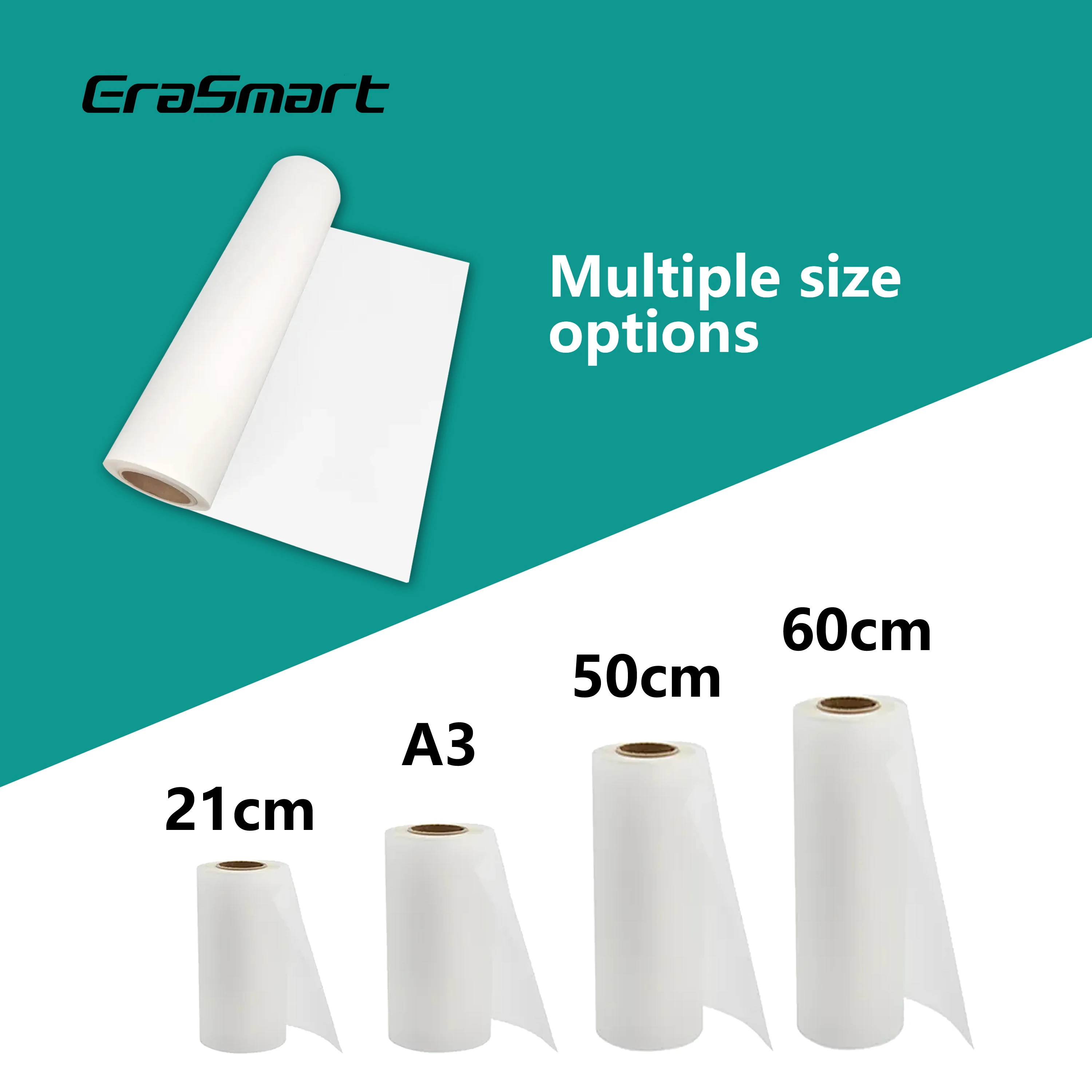 Erasmart dtf pet film wärme übertragungs papier 30cm 20 cm dtf drucker film blätter einseitig doppelseitiger druck a3 a4 dtf film