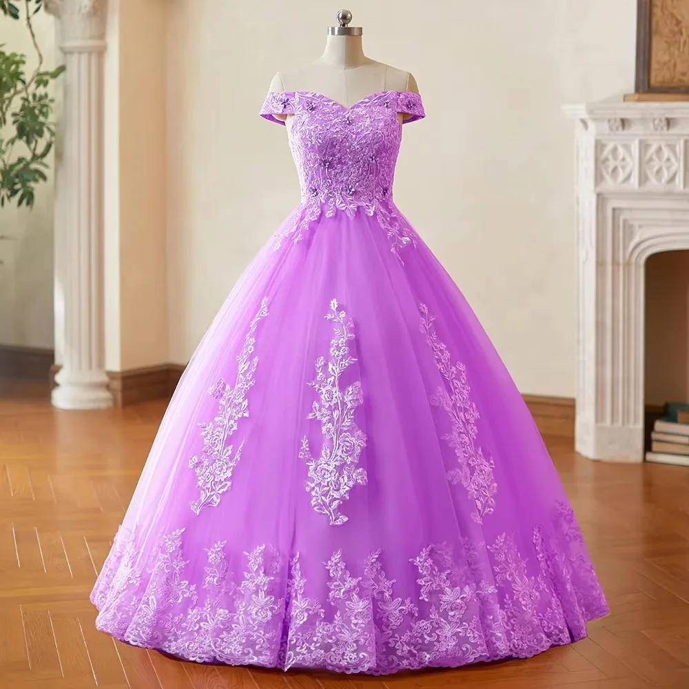 

100% Real Photos Ball Gowns Quinceanera Dresses 15 16 Party Sweetheart Applique Beaded Vestidos De Debutante Birthday Customized