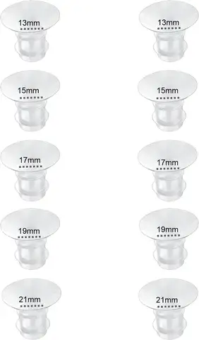 플랜지 인서트 13/15/17/19/21mm 10PC, Medela/Momcozy/Spectra/YOUHA/XIMYRA S9/S12 24mm 실드/플랜지와 호환 가능