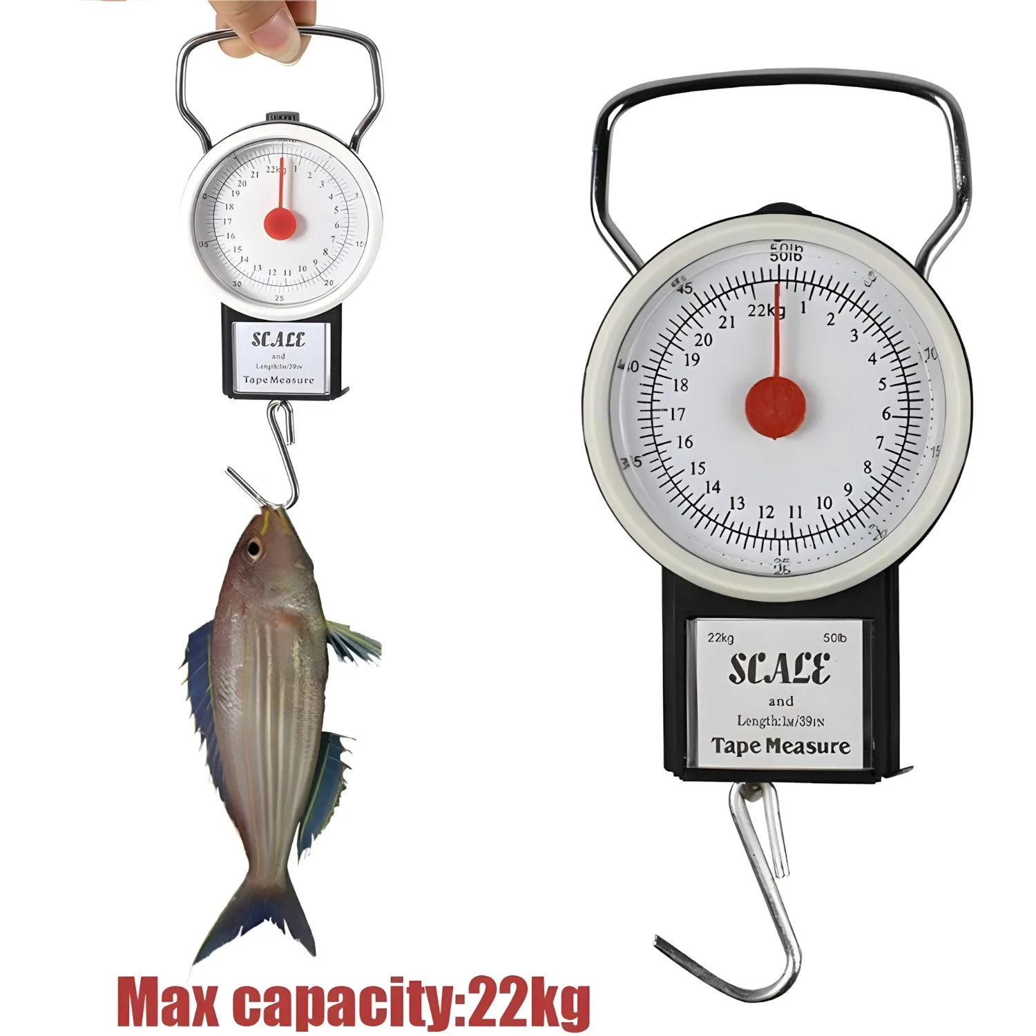 Handheld Luggage Weight Scale with Hook Portable Heavy Duty Travel Weighing Tool for Suitcase Clothes Fish No Battery Required