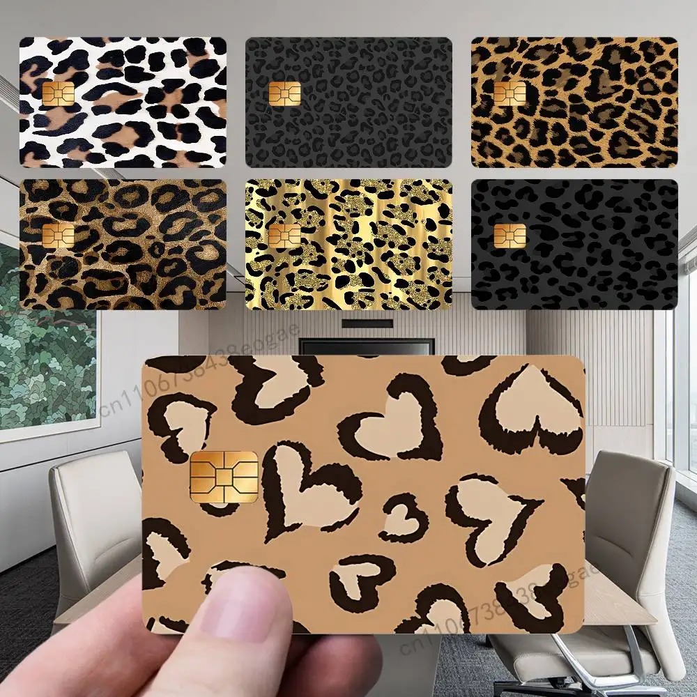 

Fashion Art leopard print Bank Credit Cards Bus Pass Stickers Cool Decoration Waterproof 4PCS Card Protective Film