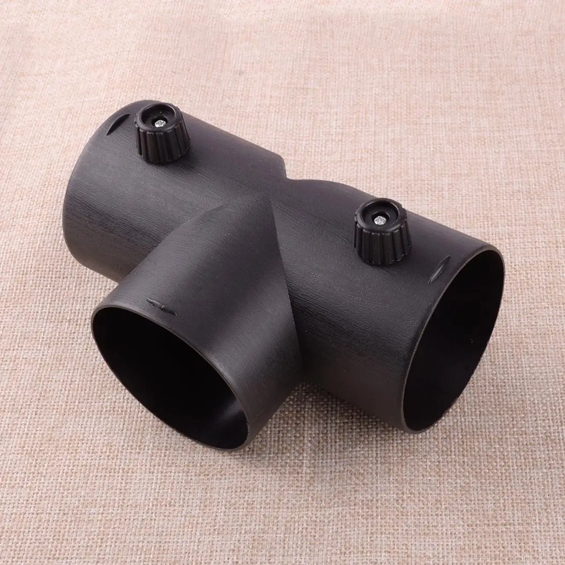 75mm Pipe Ducting T Piece Warm Air Outlet Vent Hose Fit for Eberspacher Webasto Diesel Heater Black Plastic