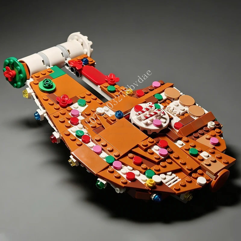 419PCS Gingerbread Outrider Space War Military MOC SpaceShip Battle Puzzles Holiday Christmas Birthday Toy Gift for Kids Ages