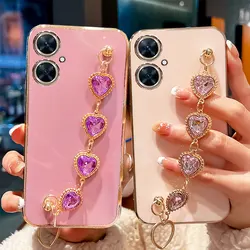 For Huawei Nova 11i Case Luxury Diamond Bracelet Chain Silicone Case for Huawei Nova 11i 11 pro Y91 Y90 Y70 Plus Coque Cover