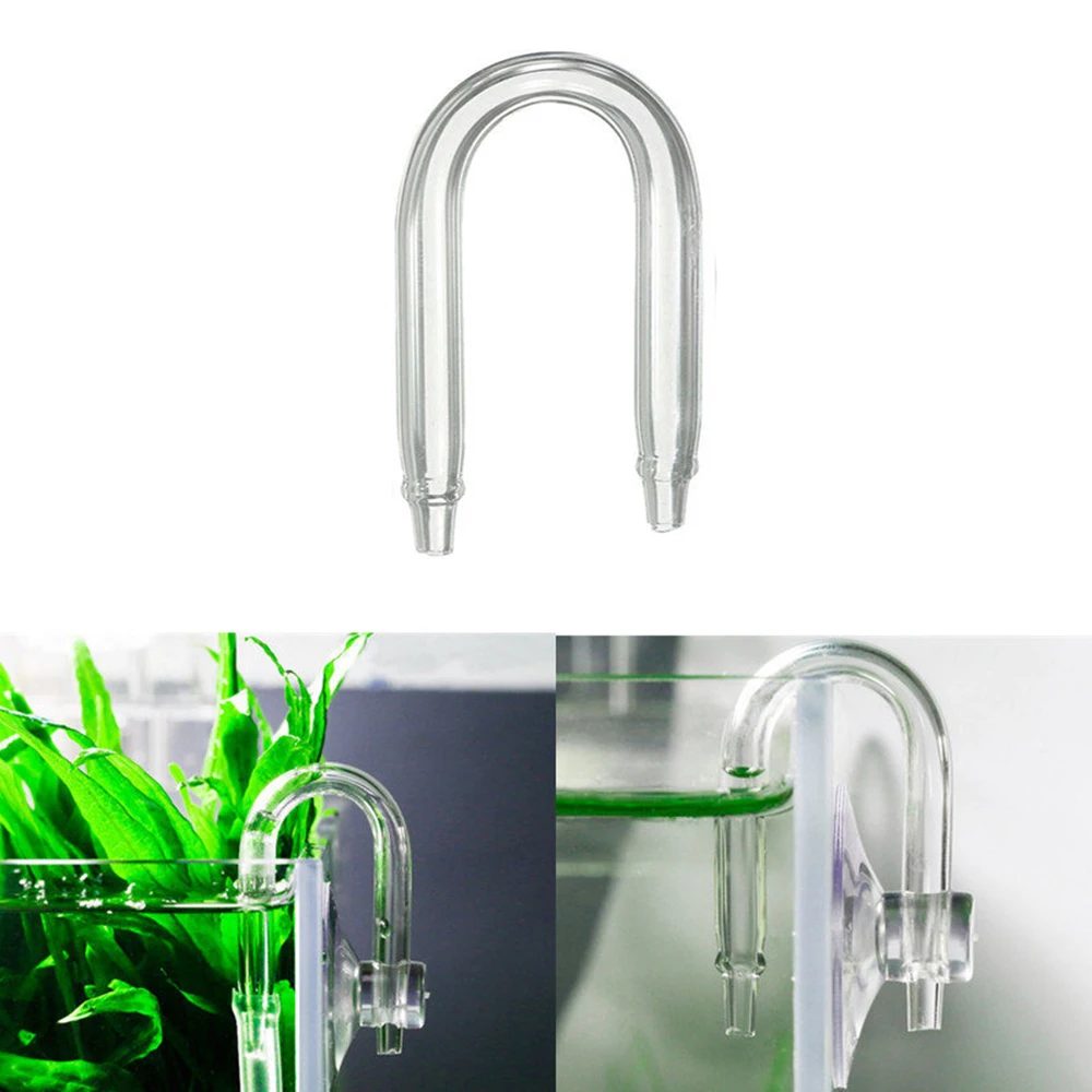 1pc U Shaped Glass Tube Bend for Aquarium Co2 Diffuser CO2 Equipment Fish Tank Water Pump Connector Connection Pipe Pet Supplies