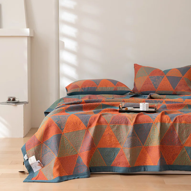 

100% Cotton 3-Layer Muslin Blanket, Multipurpose Lightweight & Breathable Couch Throw, Bed Coverlet