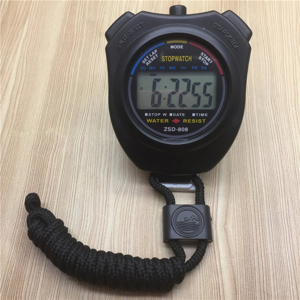 

Electronic Timer Professional Stopwatch Waterproof Movement Sports Timer Student Lightweight Lanyard Included Measure