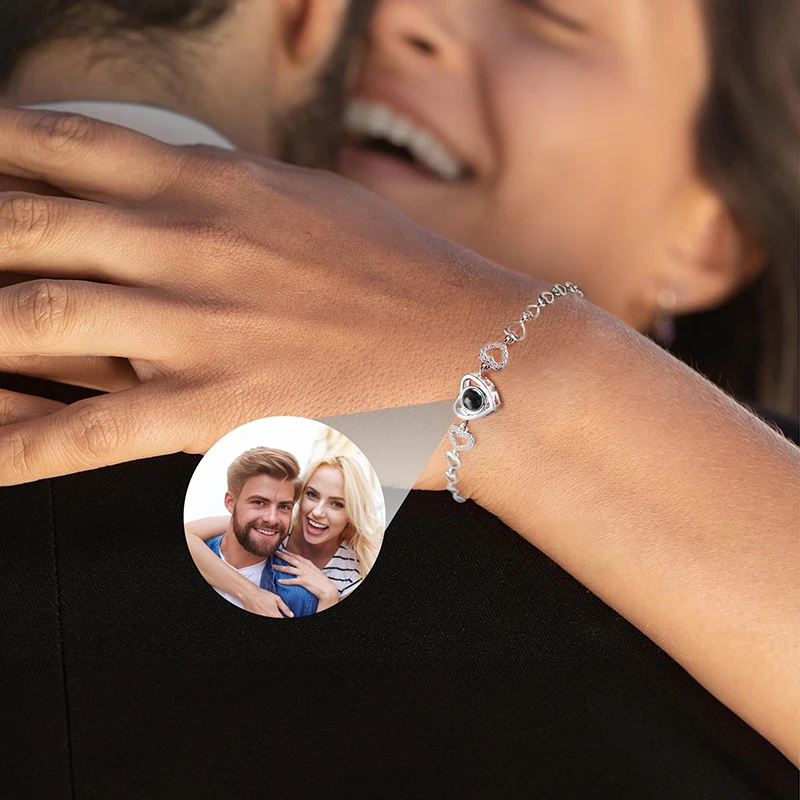 Personal isierte Armbänder mit Bild in benutzer definierten Foto projektions armbändern kunden spezifische Geschenke für Frauen Gedenk geschenke für