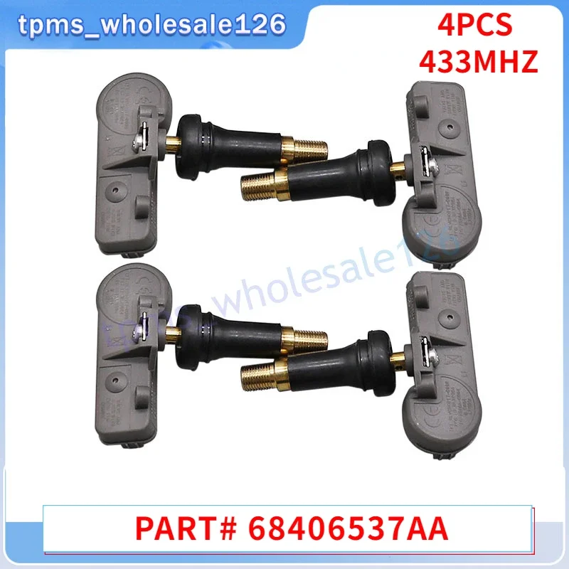 68406537AA 68142397AA 56029398AB TPMS 4PCS Tire Pressure Sensor 433MHZ For 2011-2015 Jeep Grand Cherokee Dodge Journey Durango