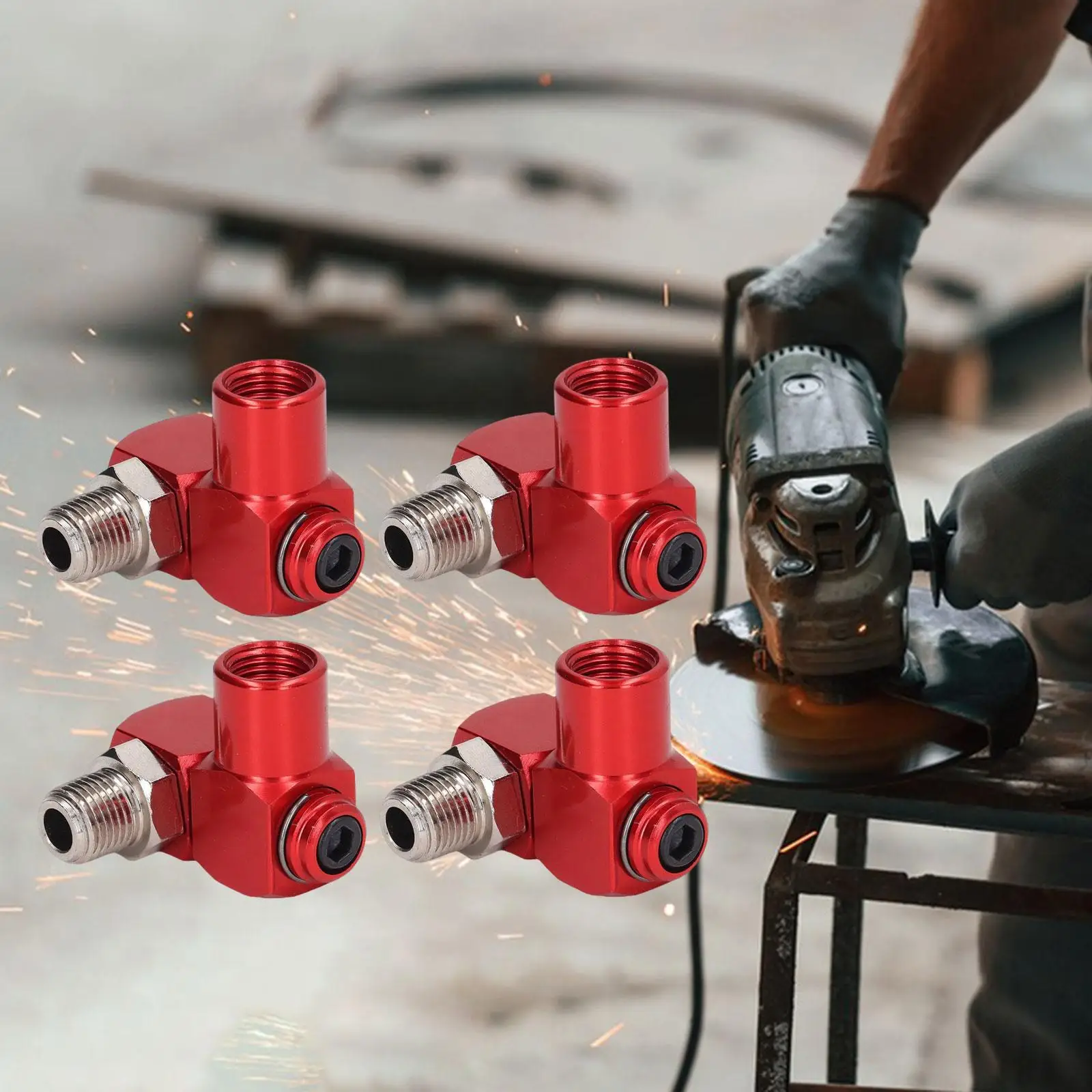 

4x Air Hose Joint 1/4 inch NPT Lightweight Versatile Pneumatic Tool Adapter
