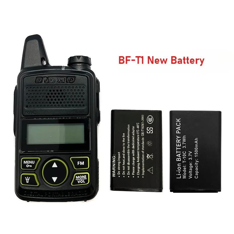 For Baofeng New BF-T1 Mini Walkie Talkie Battery T-10C Capacity 3.7V 1500mAh Lithium Batteries