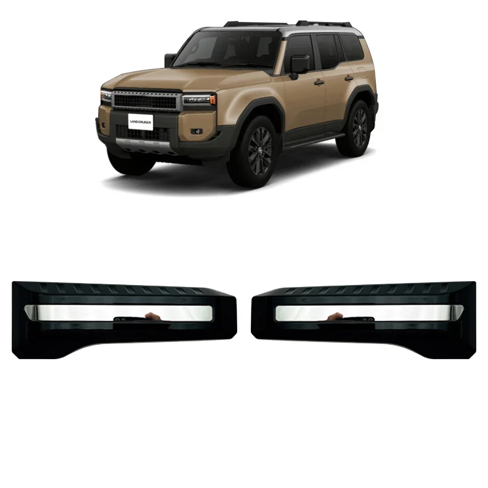

For Toyota Land Cruiser 250 Prado LC250 2024 2025 ABS Black Car Front Fog light Upper Bumper Bezel Cover Trim Car Styling