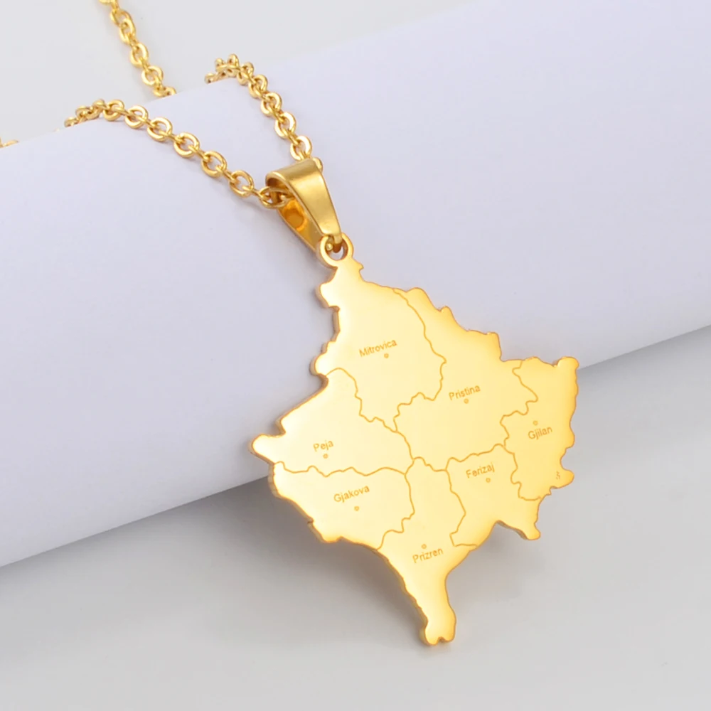 Anniyo Kosovo Pendant Necklaces For Women Men Stainless Steel Jewelry Kosoves Jewellery @316601