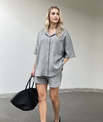2024 Women Casual Cotton T shirt Short Sets Women Two pcs sets