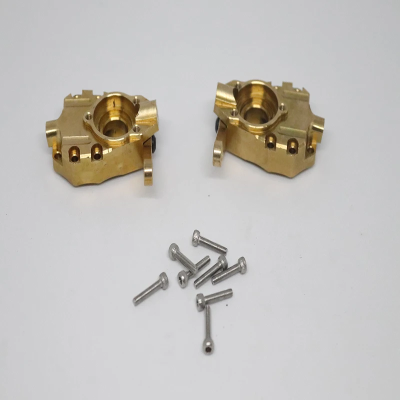 

1Pair Counterweight style Climbing Car Accessories Heavy Duty Brass Front Steering Knuckle Set For TRAXXAS TRX4 1/10 RC