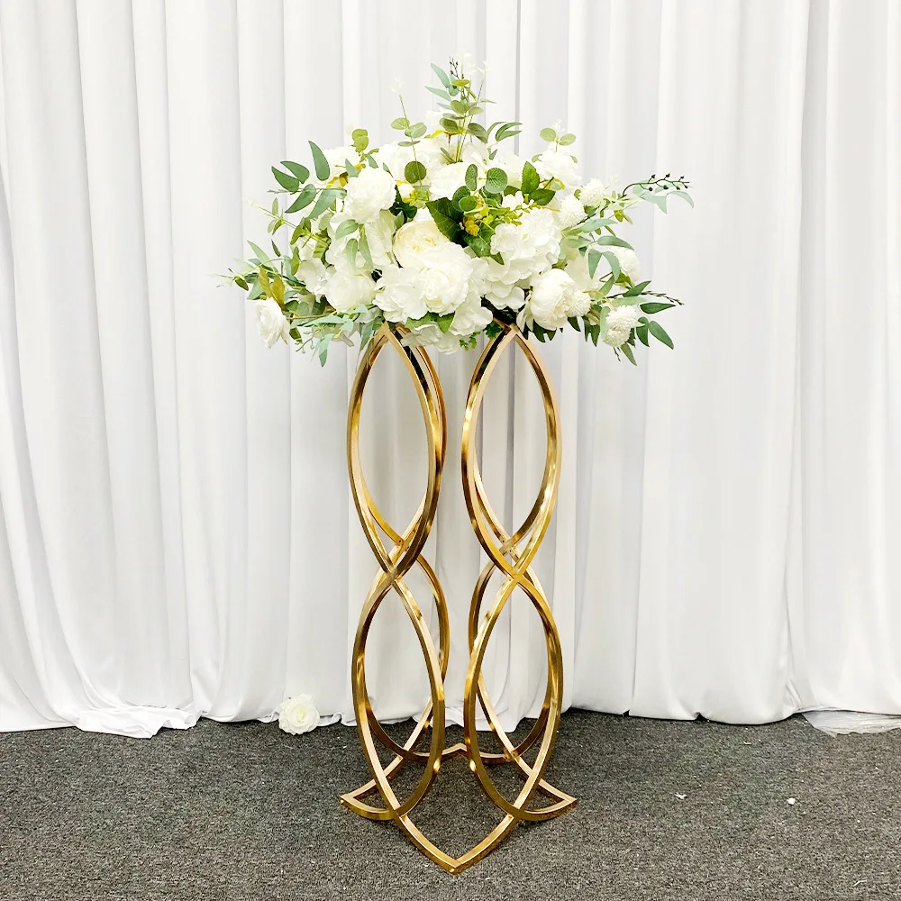 

2-6pcs European Style Wedding Main Table Floral Flower Arch Backdrops Centerpieces Ornaments Decoration Walkway Display Stand