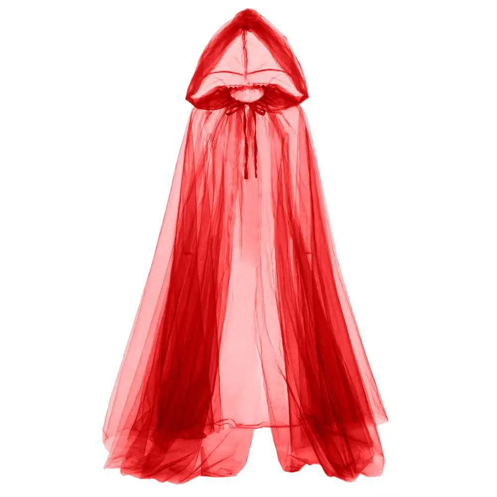 Gauze Cloak Party Hooded Long Cape