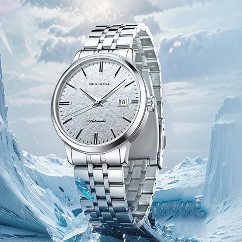 Seagull Minimalist Men's Business Dress Watch Glacier Design 40mm  Luxury Fashion Zegarek Męski  Stainless  Sapphire 816.12.6165