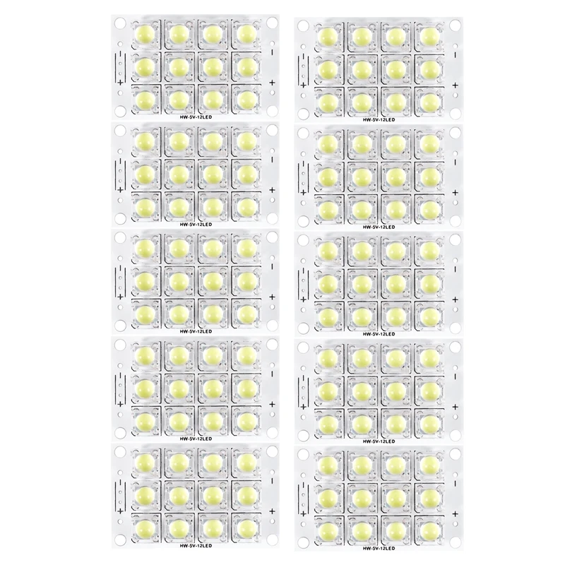 10X New DC 3V 5V 12 LED Super Bright White Piranha LED Circuit Board LED Lights Light Yacht