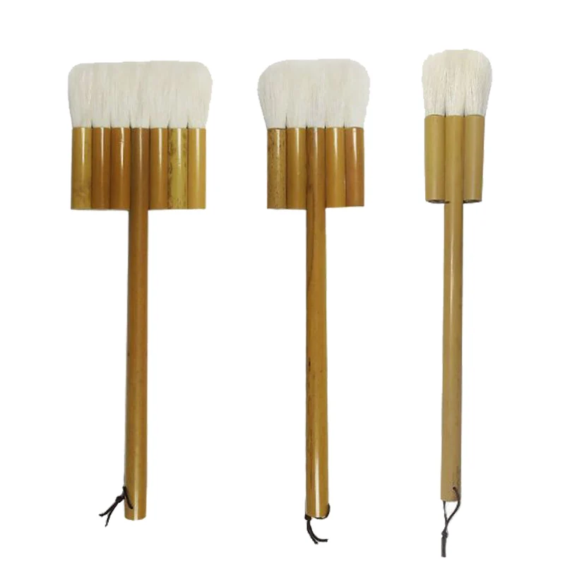 

Wide Wool Ink Wash Painting Brush Bamboo Chinese Landscape Woolen Painting Brushes Handmade Soft Hair Broad Brush