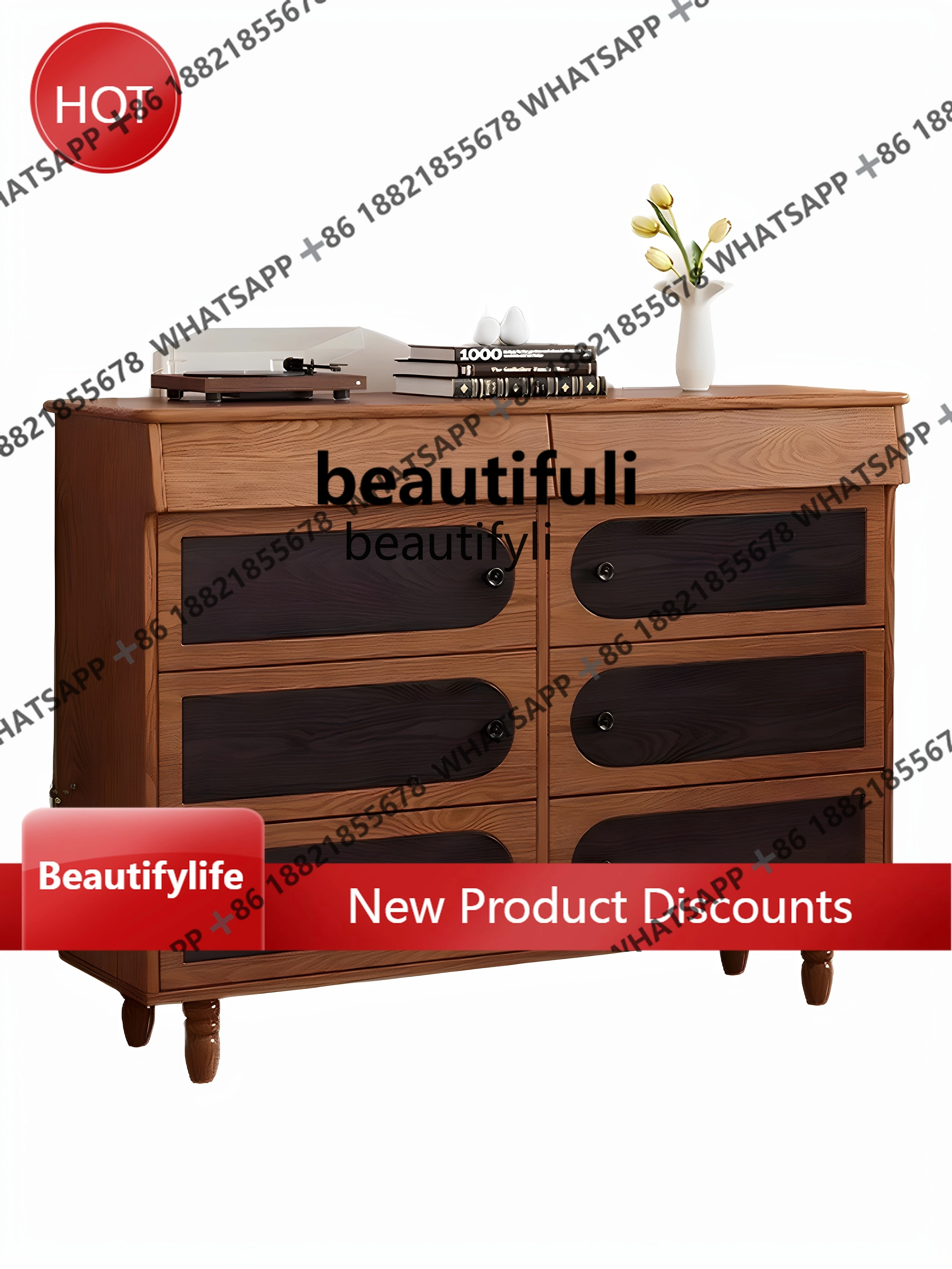 

French Style Solid Wood Shoe Cabinet for Home Entrance, Integrated Wall-Mounted Shoe Storage Cabinet