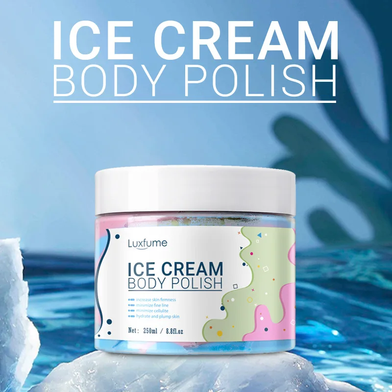 250ml Rainbow Scrub Ice Cream Body Frosting Cream Cleanses Moisturizes Exfoliating Scrub Bathing Body Scrub Soap Body Wash