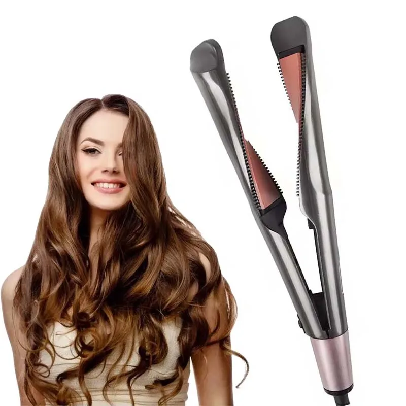 Professional Women's Hair Curlers 2-in-1 Ceramic Hair Straightener and Curling Iron New Flat Iron with Straightener Looper