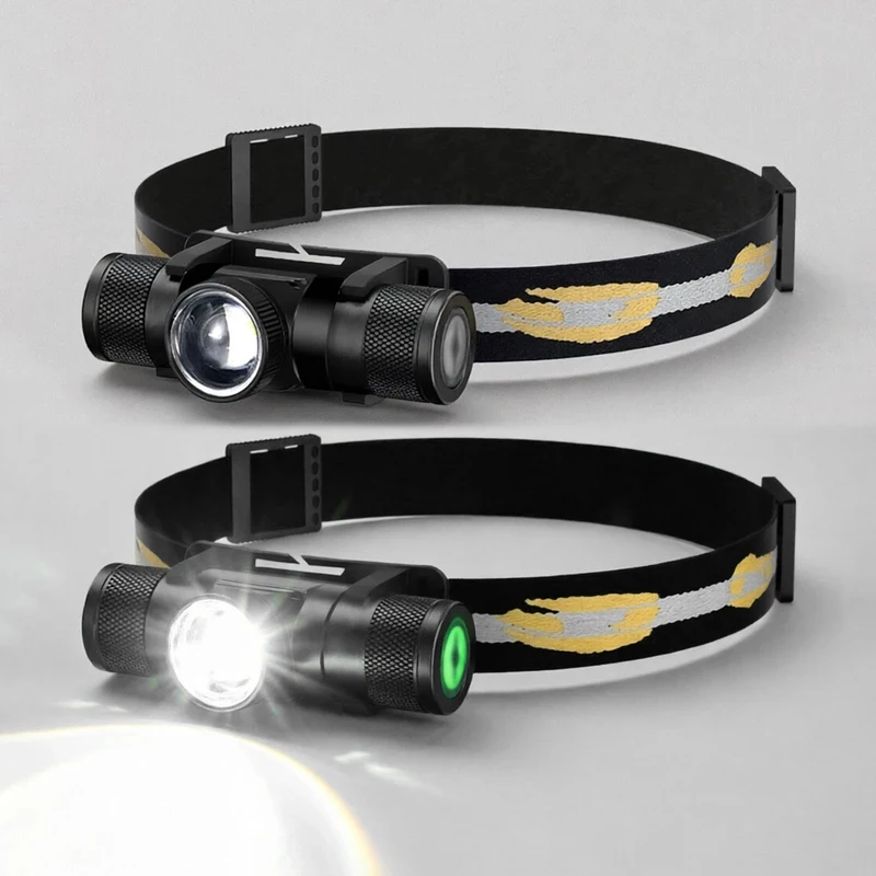 

2026 Hot-Selling Variable-Focus LED Headlights High-Power Headlights Use 18650 Rechargeable USB Type-C Flashlight Camping Huntin