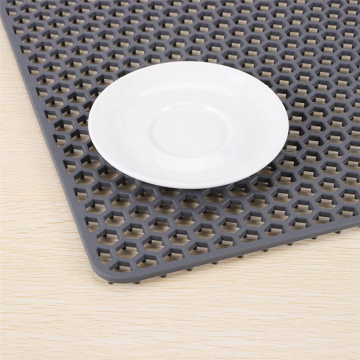 Kitchen Sink Mat Silicone Sink Protector MatsDish Drying Mat Counter Protector for Kitchen Utensils and Dishes(Gray)