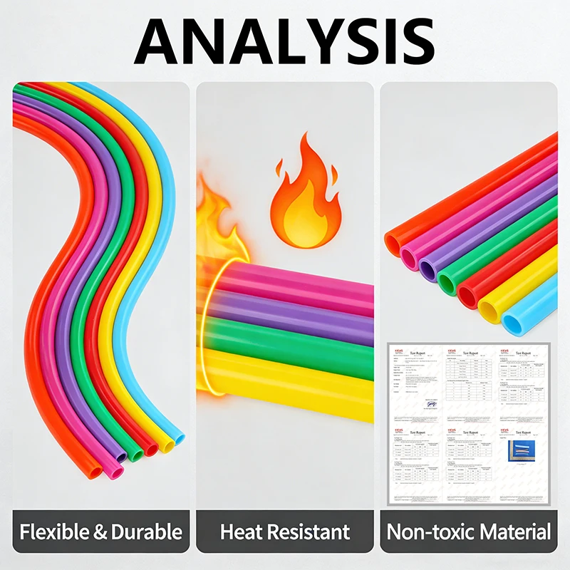 Colorful Food Grade Silicone Tube Non-toxic Flexible ID 2-14mm Heat Resistant Hose for Drinking Water Plumbing Aquarium Pipe
