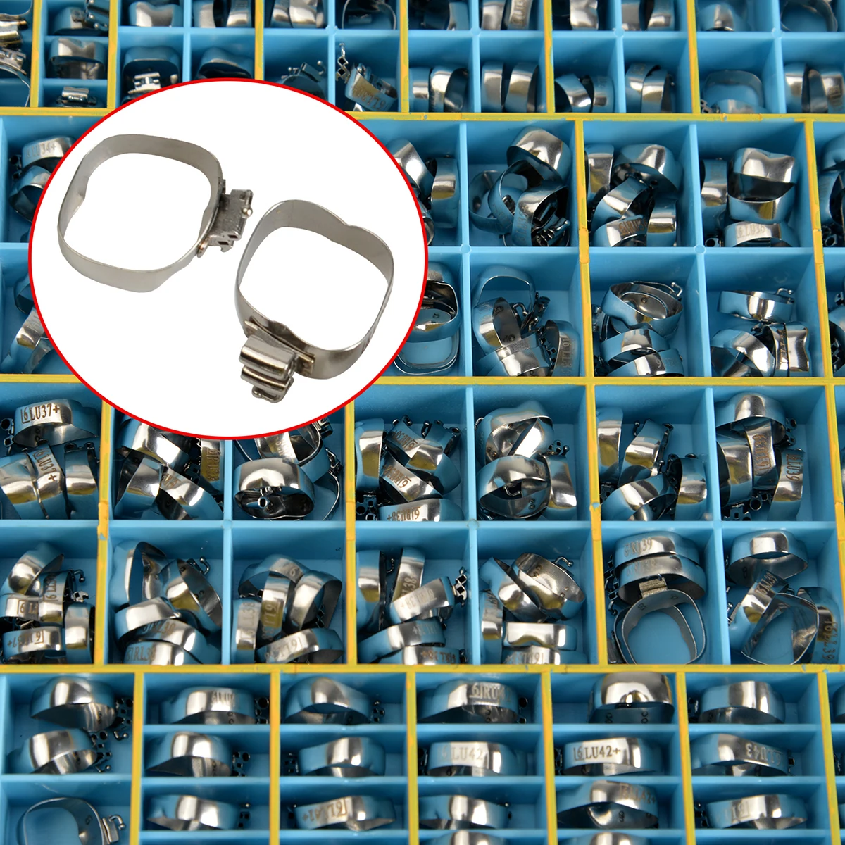85 Sets AZDENT Dental Orthodontische Bukkalröhren-Bänder 1. Molaren Zähne Roth 0.022 # 28-44 Dreifachrohre U/3 L/2 Konvertierbar für die Zahnmedizin – Detail 3