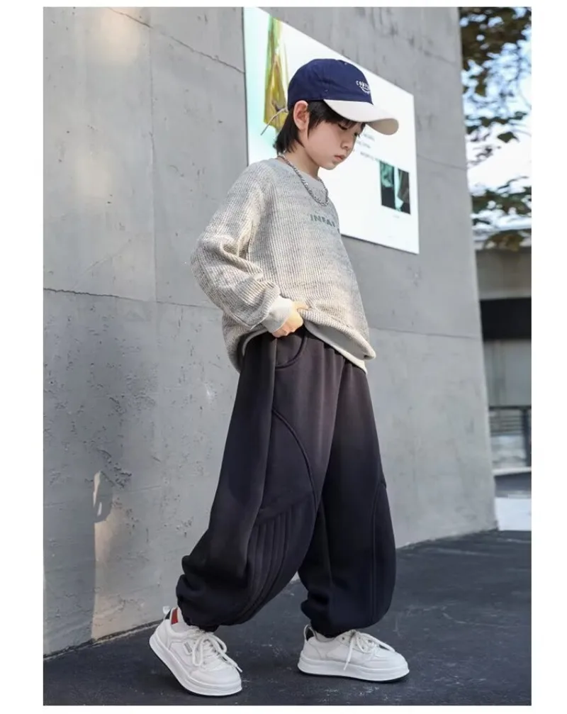 4-14 Jahre Teenager Jungen Sporthosen Herbst 2026 UNITIM Kinder Jungen Jogginghose Locker Sitzend mit Elastischem Bund Stilvolle Junior Kinder Jungen Hosen – Detail 12