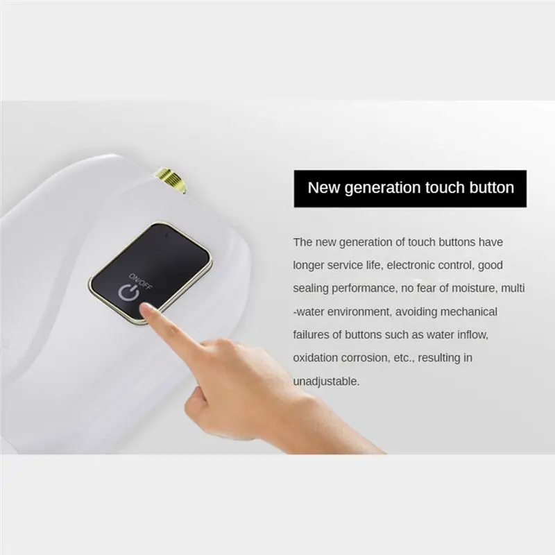 Y32A Enchufe de la UE, Mini calentador de agua instantáneo de 3000W 220V Calentador de agua caliente instantáneo eléctrico Calentador de agua sin tanque - Blanco