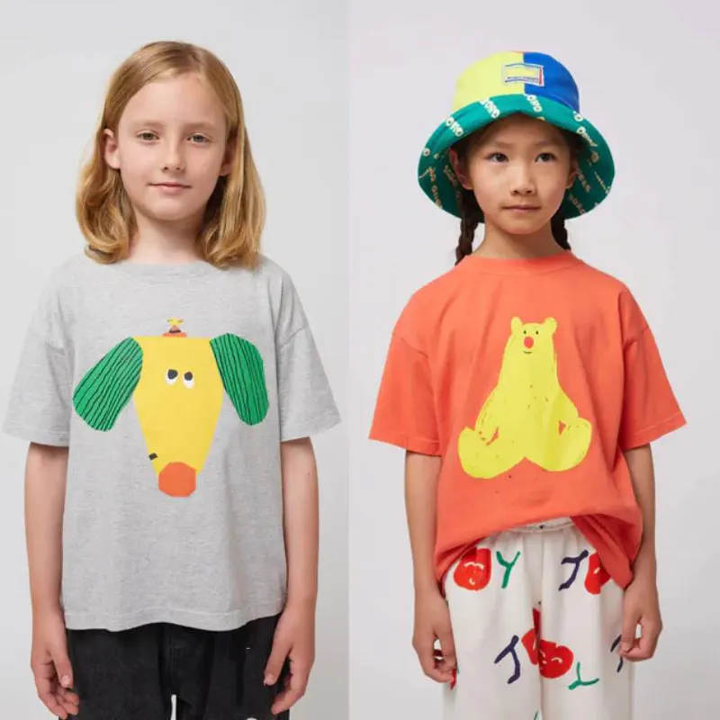 T-shirt à Manches Courtes en Coton pour Garçon et Fille, Tenue d'École pour Adolescent, Été 2025