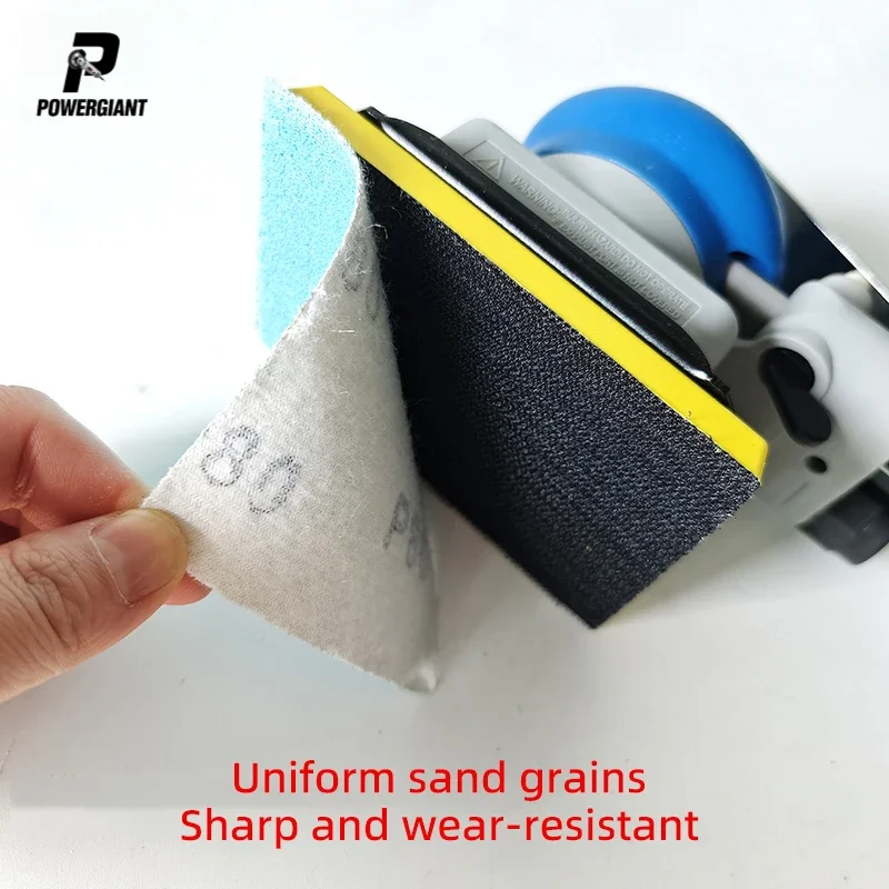 75-100-長方形植毛-atpro-ブルーサンドペーパー空気圧グラインダー乾式研削バックベルベット研削