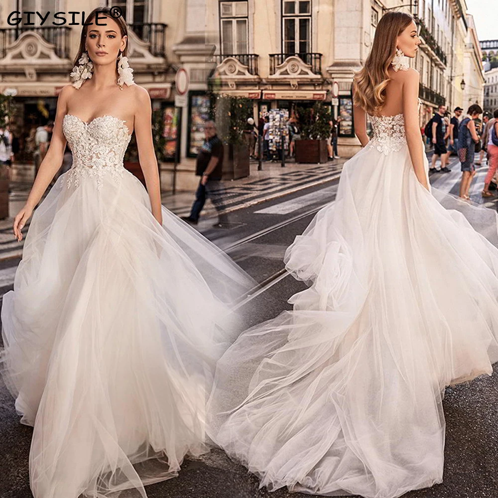 

GIYSILE Customized Elegant Long Sleeves Plus Size Wedding Dresses White Robe De Mariee 2025 Appliques Lace Bridal Gowns Vestidos