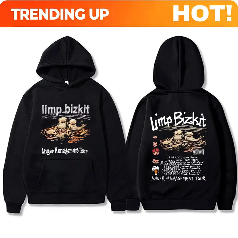 Customization 90s Rock Band Limp Bizkit Anger Management Tour Hoodie Men Women Fashion Oversized Pullover Unisex High Quality Fl