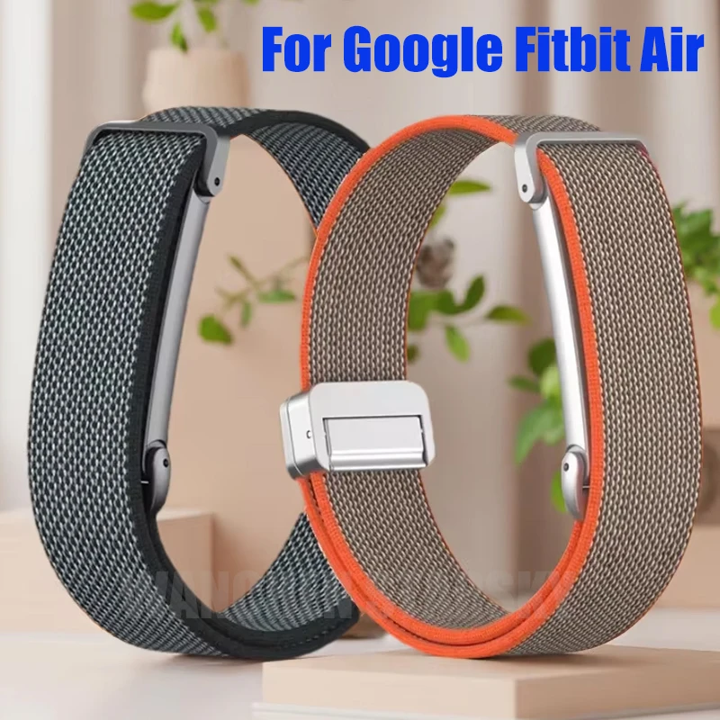 Für Google Fitbit Air Nylon gewebtes Ersatzband + Metallrahmen mit magnetischer Schnalle, verstellbarer Sportgurt für Fitbit Air-Armband