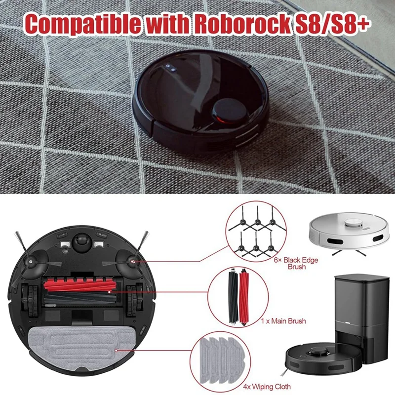 Para Roborock S8 Pro Ultra aspiradora Cepillo Lateral principal filtro Hepa paño de mopa bolsas de polvo accesorios de repuesto
