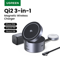 UGREEN Qi2 25W Magnetic 2-in-1 Wireless Charger Stand Fast Charging Stand Magsafe Charger For iPhone 15 16 Pro Max/AirPods
