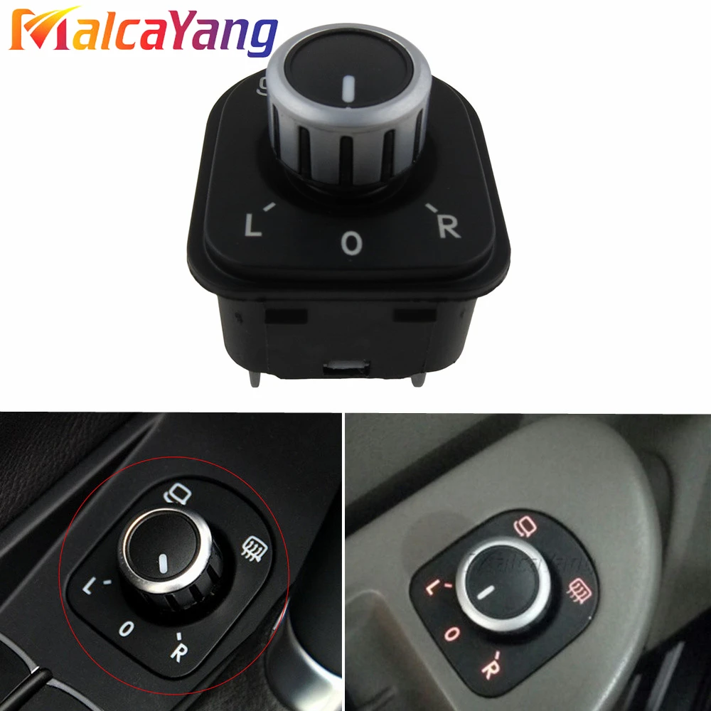 Car RearView Mirror Switch Adjust Knob Heating Knob For VW Golf MK6 Passat B6 Rabbit Tiguan CC 5ND959565A